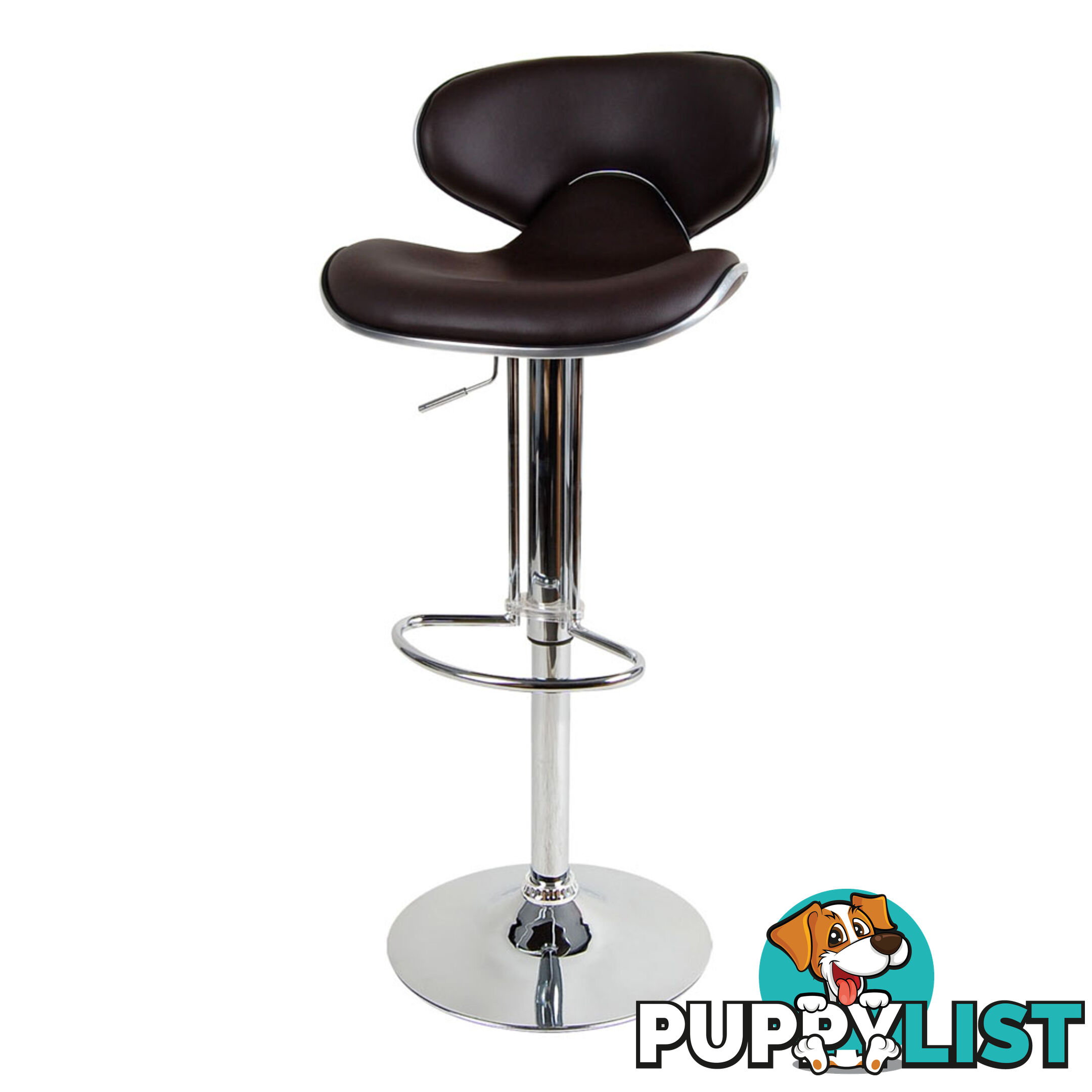 Set of 2 PU Leather Kitchen Bar Stool Chocolate