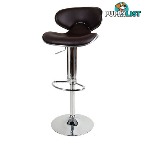 Set of 2 PU Leather Kitchen Bar Stool Chocolate