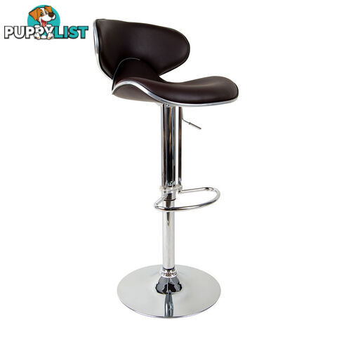 Set of 2 PU Leather Kitchen Bar Stool Chocolate