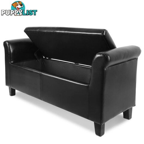 PU Leather Storage Ottoman _ÑÐ Black