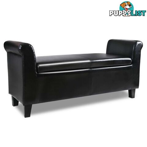 PU Leather Storage Ottoman _ÑÐ Black