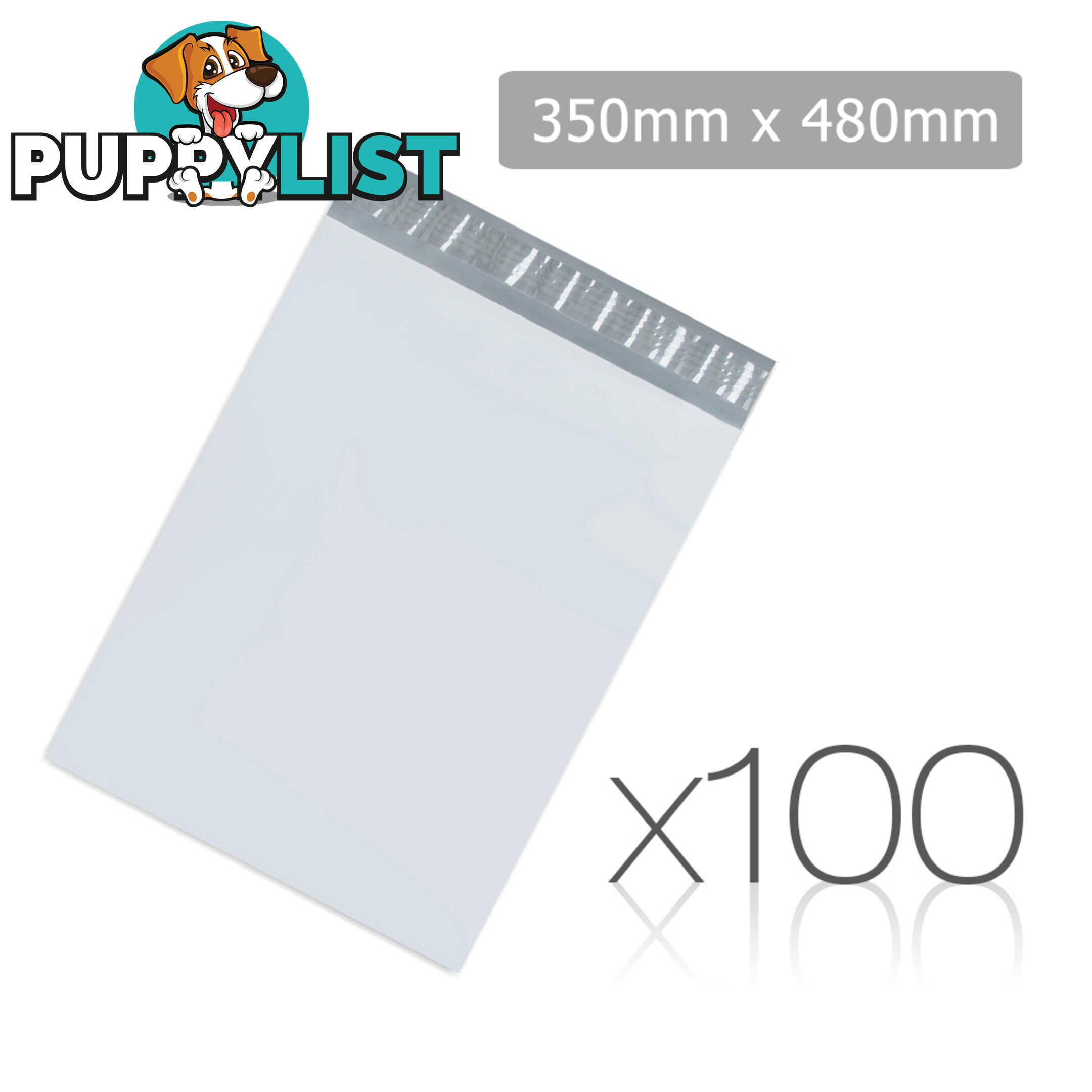 Set of 100 Poly Mailer Bags - 350 x 480mm