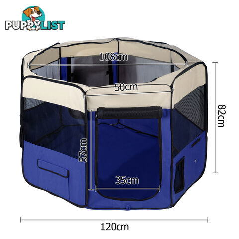 Pet Dog Puppy Cat Exercise Playpen Crate Cage Tent Blue