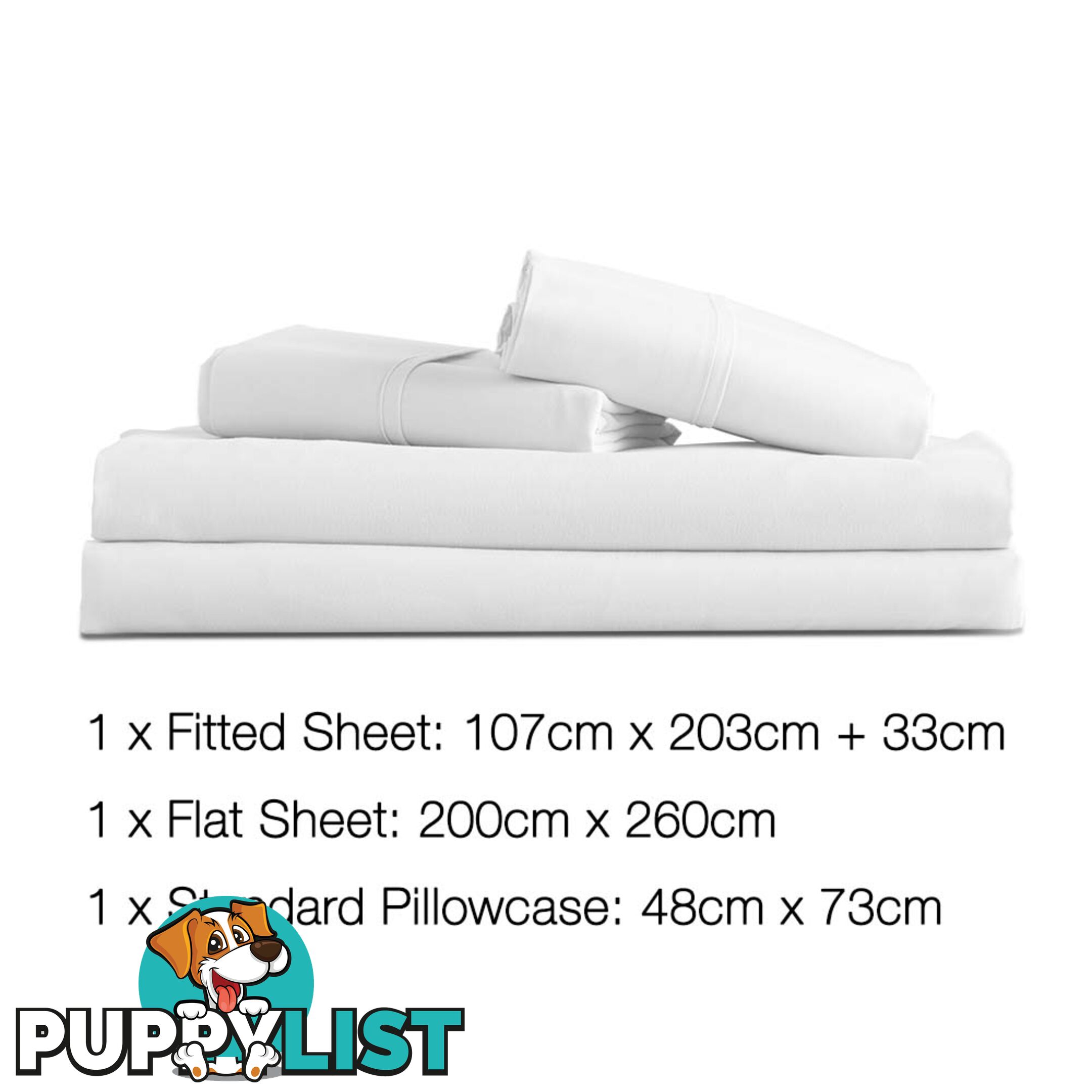 3 Piece Microfibre Sheet Set King Single _ÑÐ White