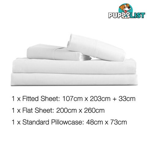 3 Piece Microfibre Sheet Set King Single _ÑÐ White