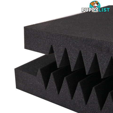 Set of 10 Studio Acoustic Foam Tile Wedge Black 50 x 50 x 5cm