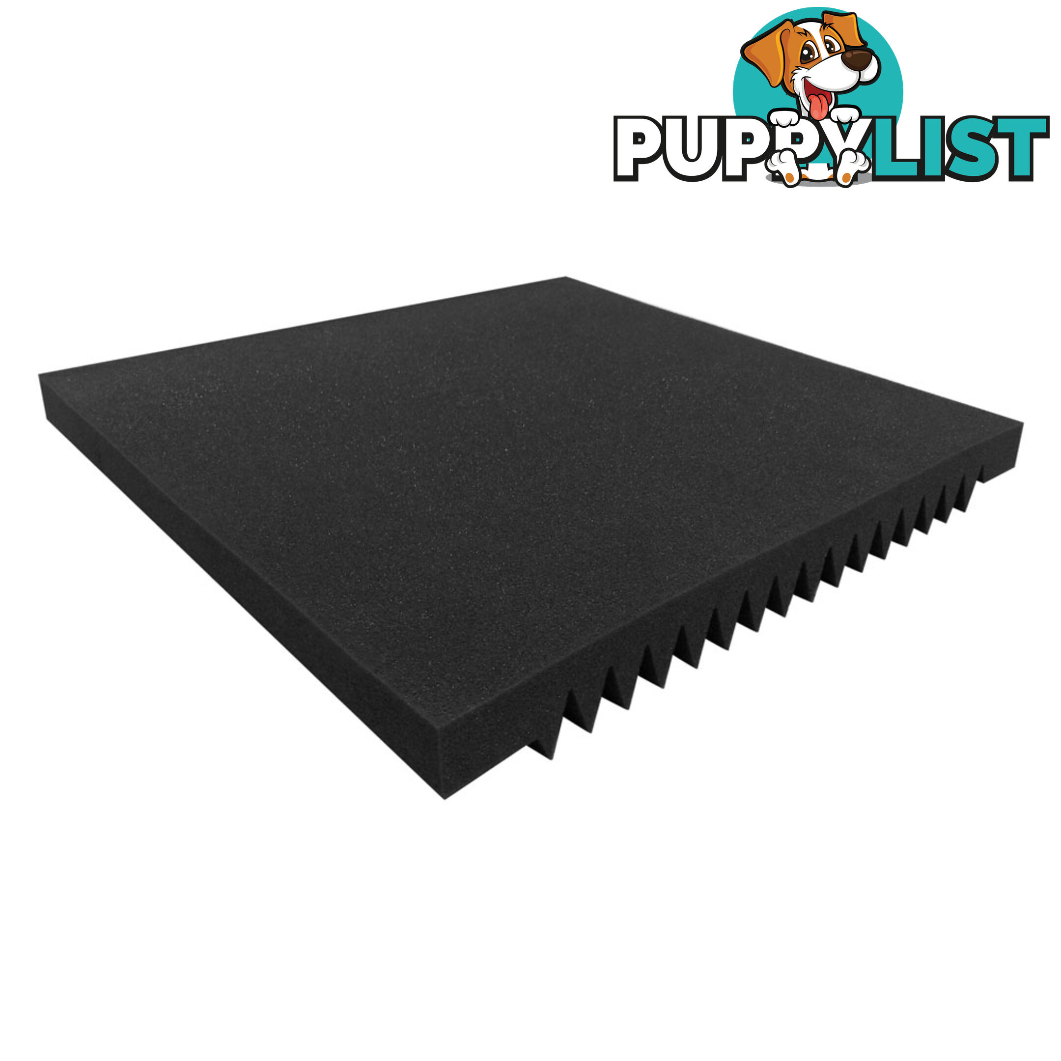 Set of 10 Studio Acoustic Foam Tile Wedge Black 50 x 50 x 5cm