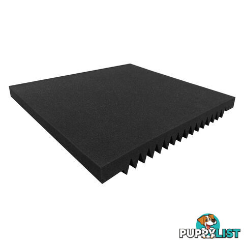 Set of 10 Studio Acoustic Foam Tile Wedge Black 50 x 50 x 5cm