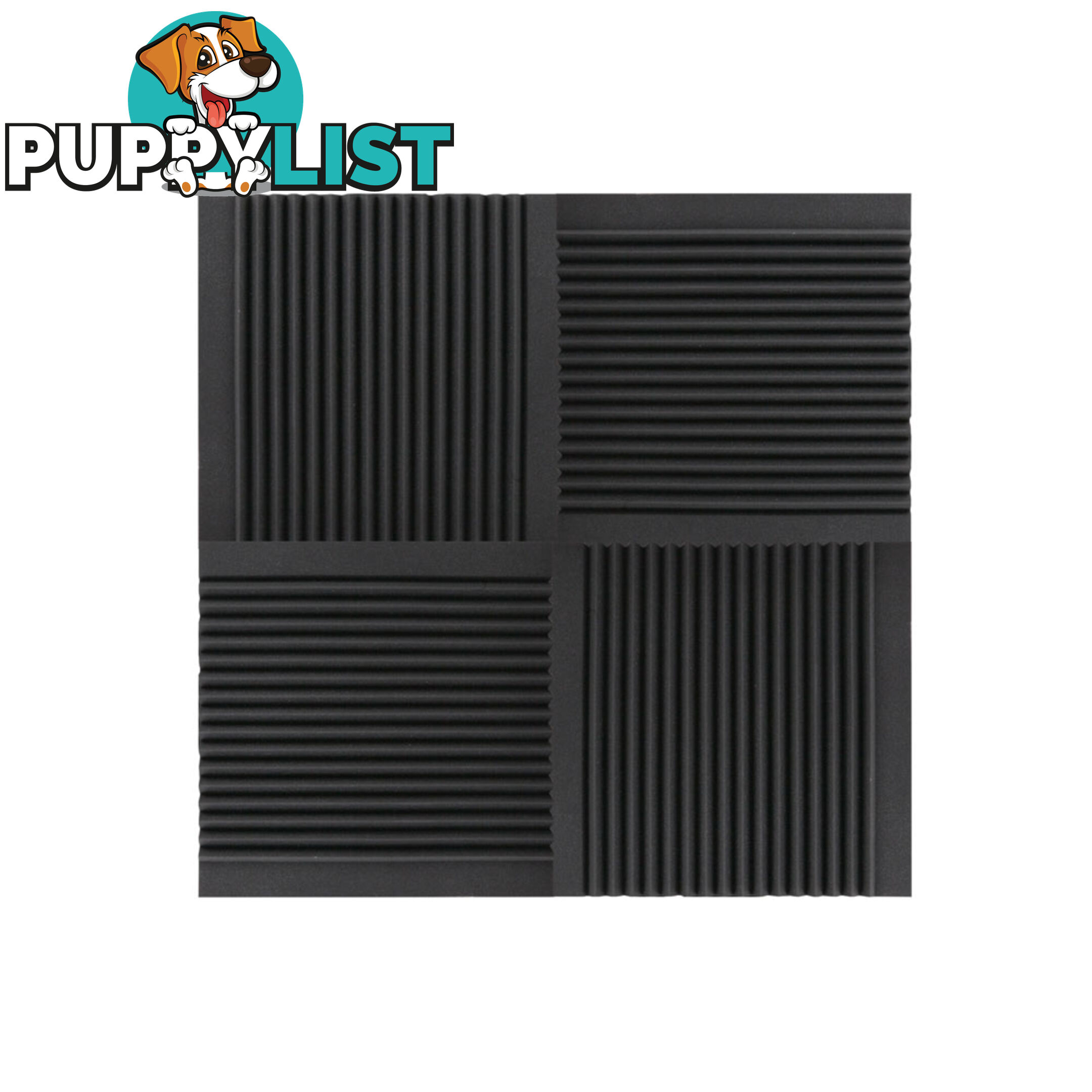 Set of 10 Studio Acoustic Foam Tile Wedge Black 50 x 50 x 5cm