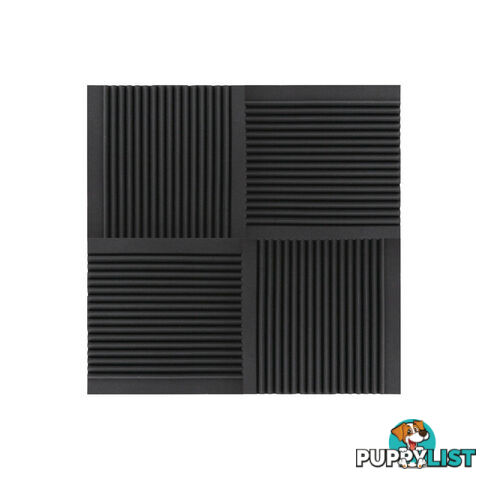 Set of 10 Studio Acoustic Foam Tile Wedge Black 50 x 50 x 5cm