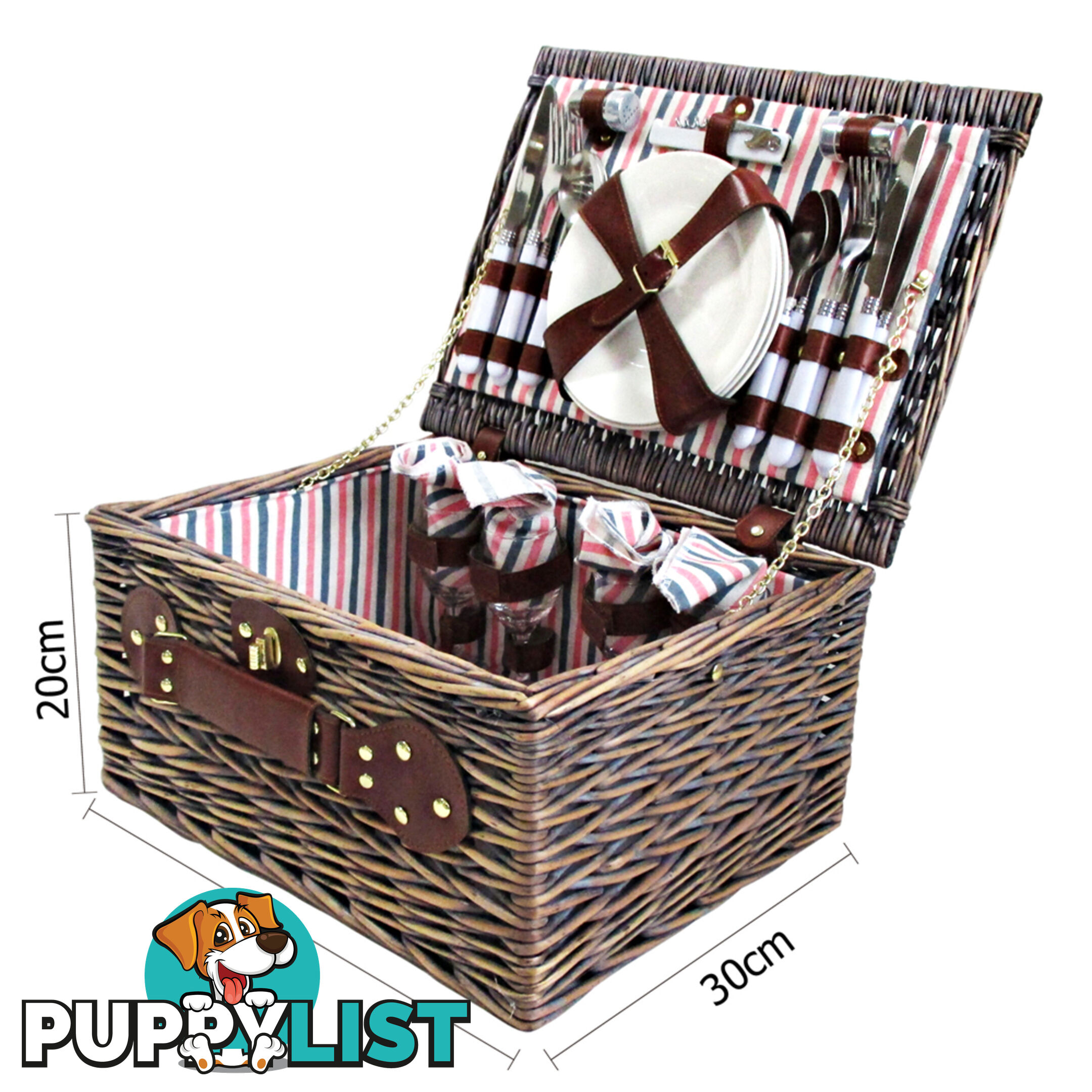 4 Person Picnic Basket Set w/ Blanket