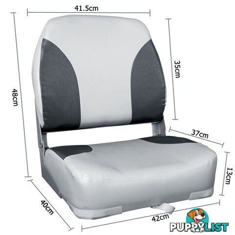 Set of 2 Swivel Folding Marine Boat Seats Grey Black