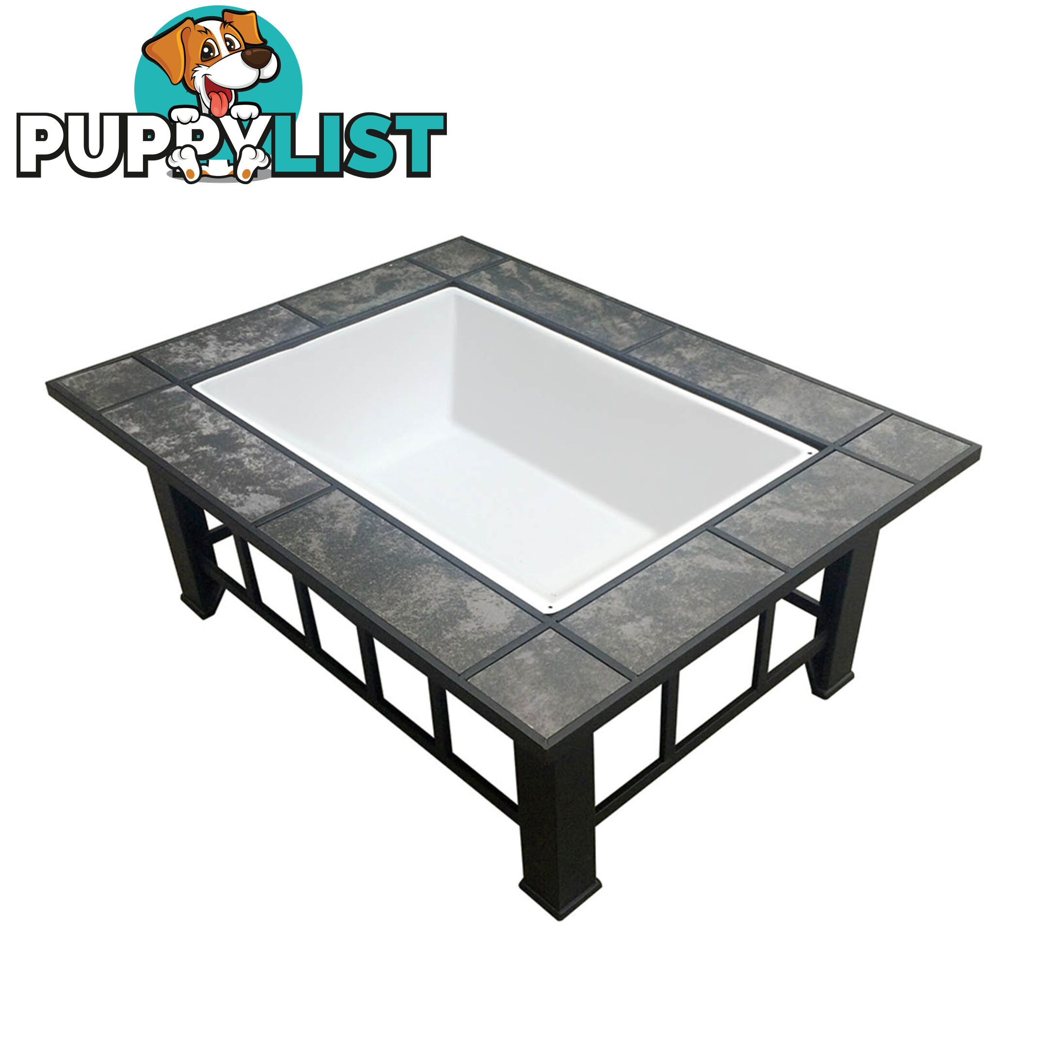 Outdoor Fire Pit BBQ Table Grill Fireplace w/ Ice Tray