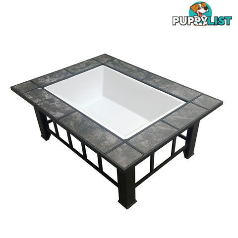 Outdoor Fire Pit BBQ Table Grill Fireplace w/ Ice Tray