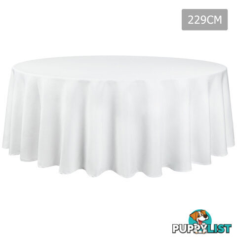 4 Pcs Wedding Table Cloth Round 229cm White