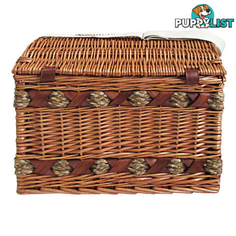 4 Person Picnic Basket Set w/ Cheese Board Blanket