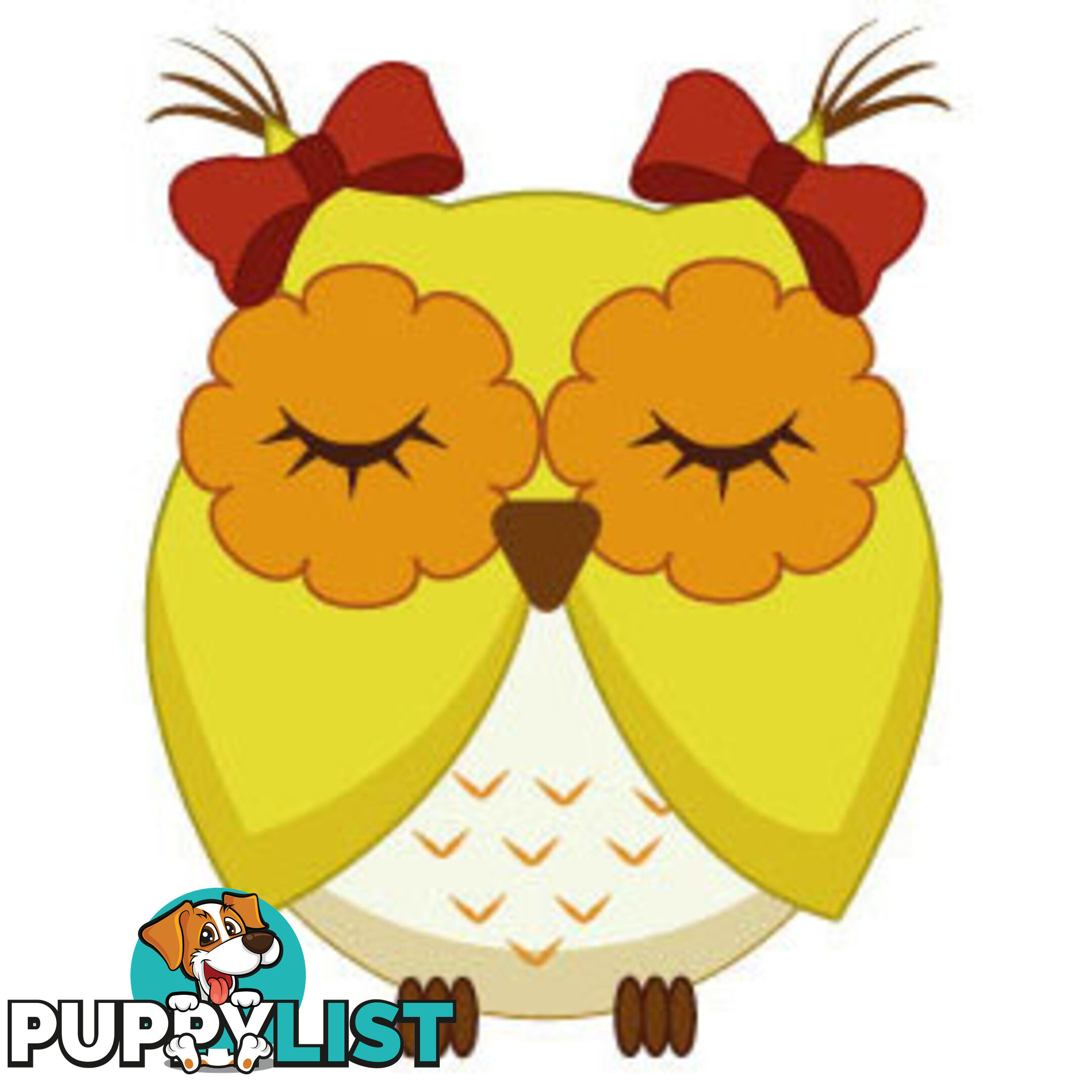 10 X Cute yellow owl Wall Sticker - Totally Movable