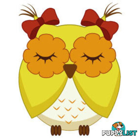 10 X Cute yellow owl Wall Sticker - Totally Movable