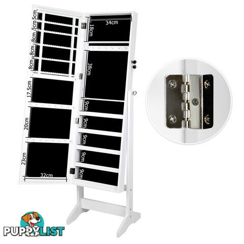 Jewellery Cabinet w/ Mirror White