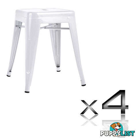 Set of 4 Replica Tolix Kitchen Bar Stool 46cm White