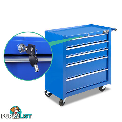 5 Drawers Roller Toolbox Cabinet  Blue