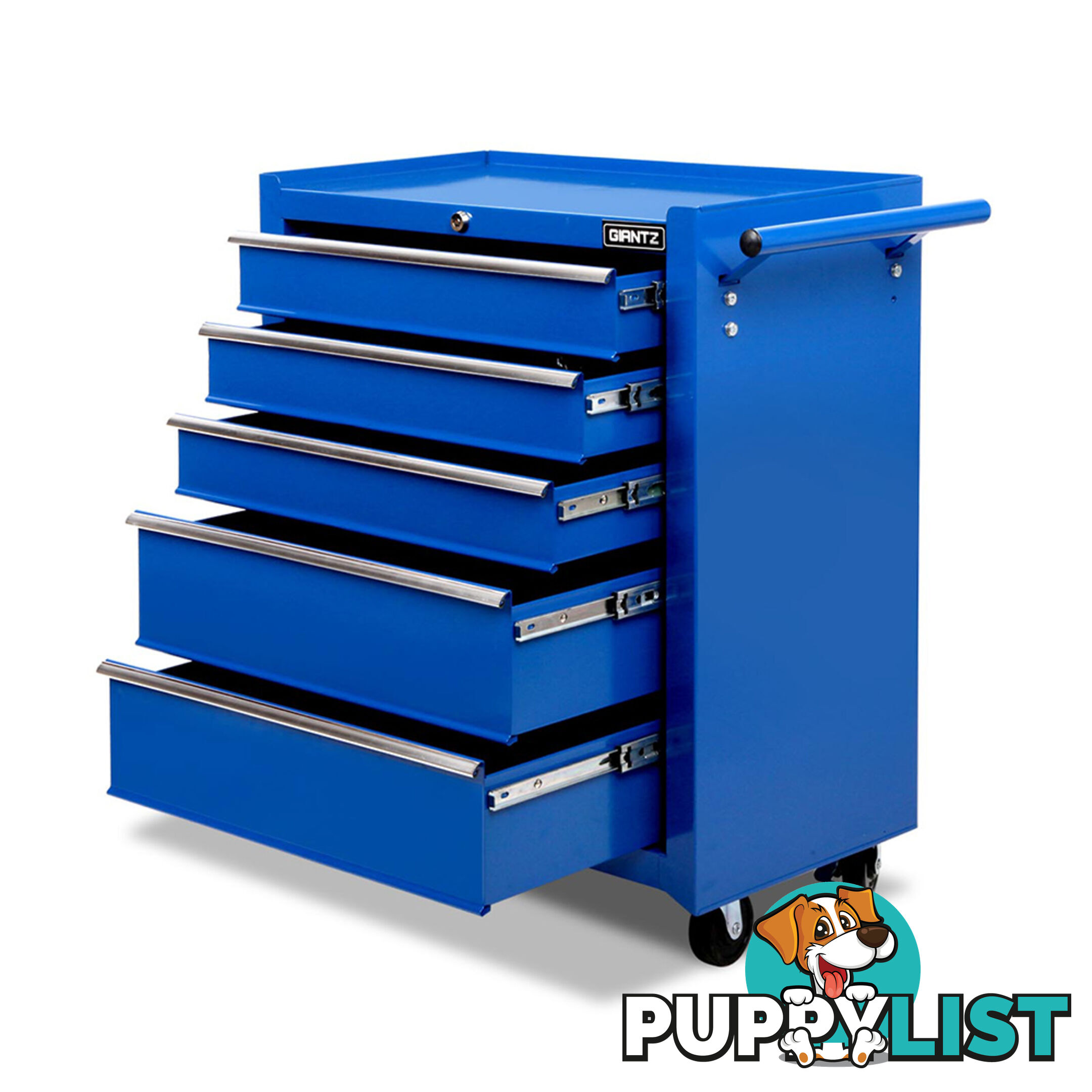 5 Drawers Roller Toolbox Cabinet  Blue