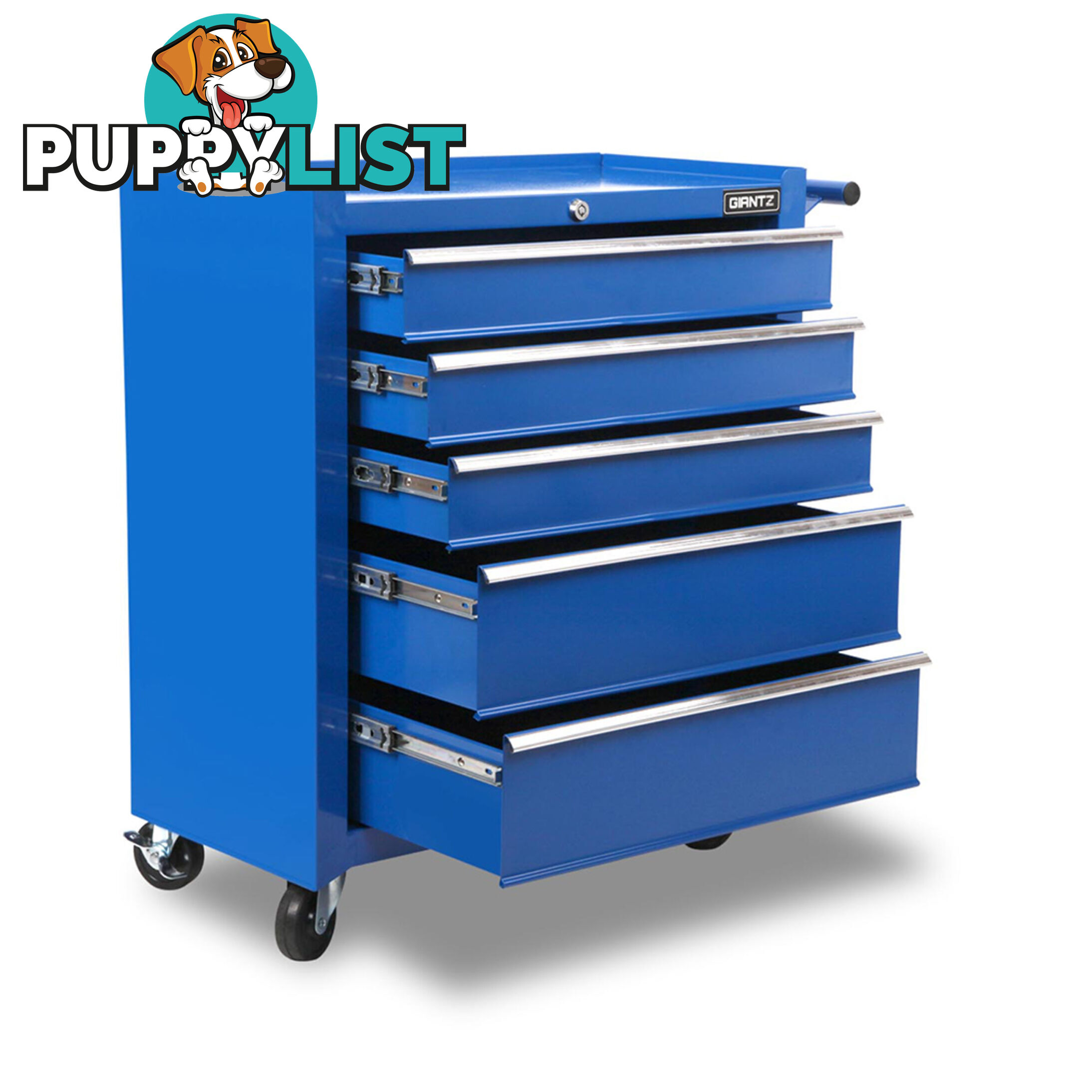 5 Drawers Roller Toolbox Cabinet  Blue