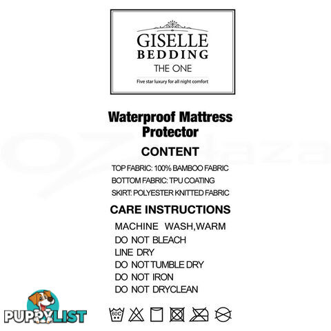 Waterproof Bamboo Mattress Protector - King Single