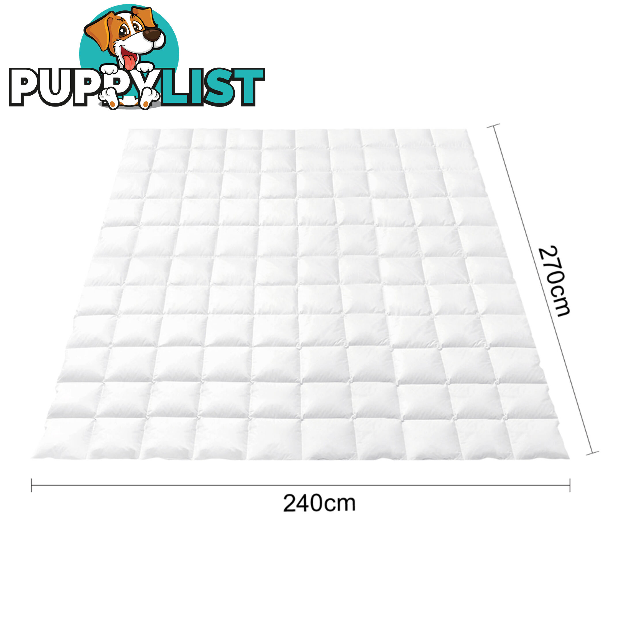 Duck Feather Down Quilt Super King White