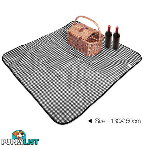 4 Person Picnic Basket Set with Blanket Black