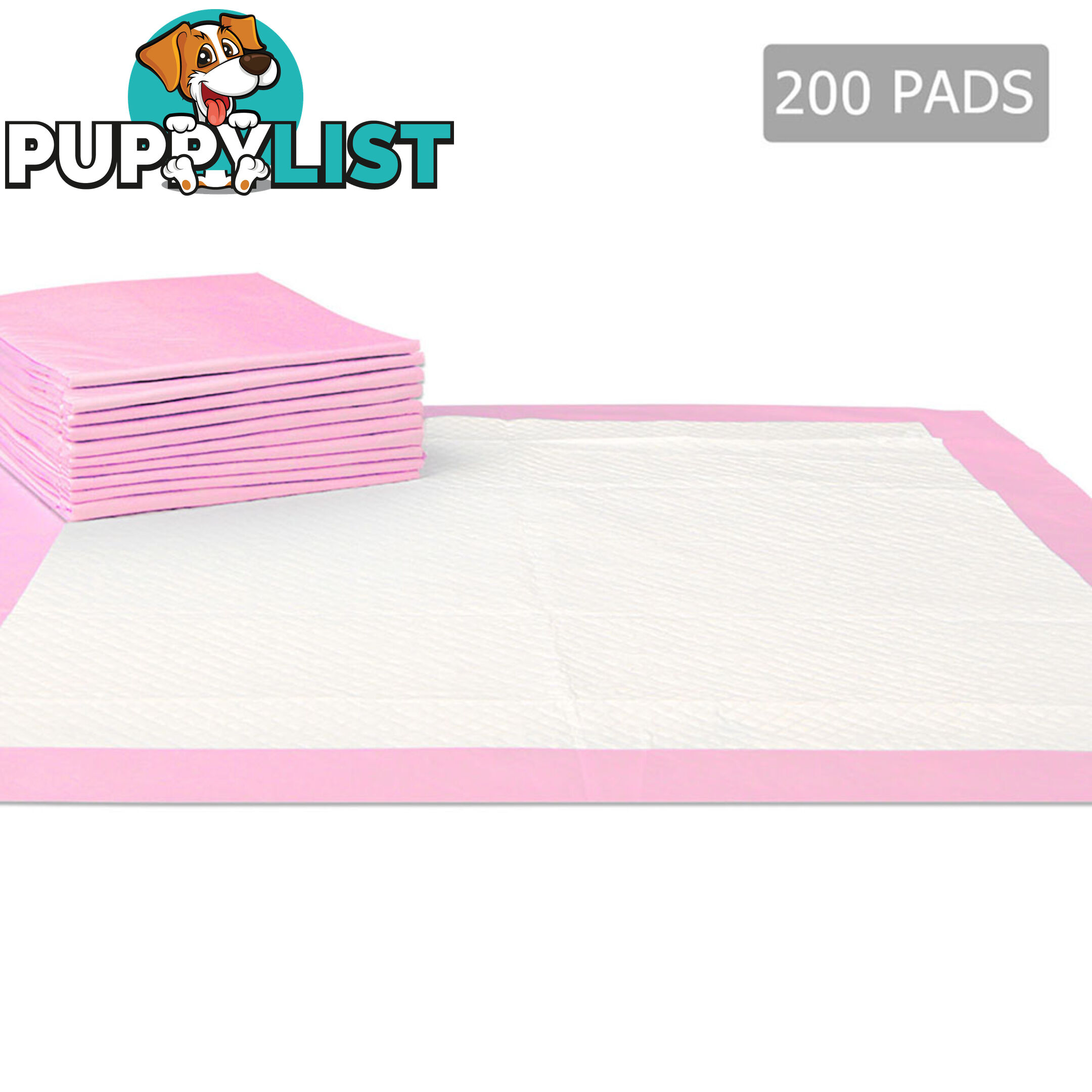 200 Puppy Pet Dog Toilet Training Pads Pink