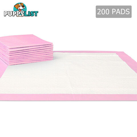 200 Puppy Pet Dog Toilet Training Pads Pink