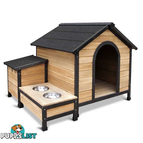 Timber Dog Kennel w/ Food Bowls