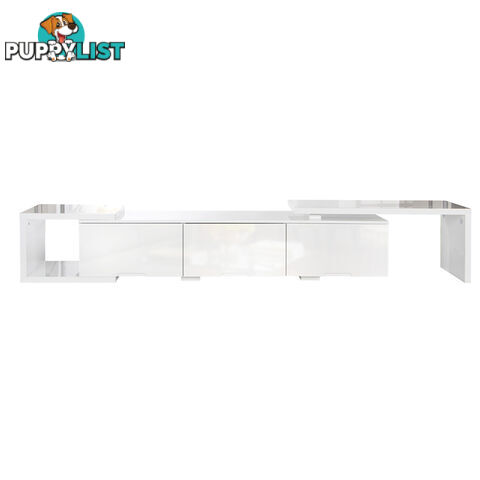 High Gloss Adjustable TV Stand Entertainment Unit 290 cm White