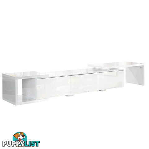 High Gloss Adjustable TV Stand Entertainment Unit 290 cm White