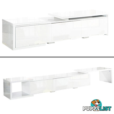 High Gloss Adjustable TV Stand Entertainment Unit 290 cm White