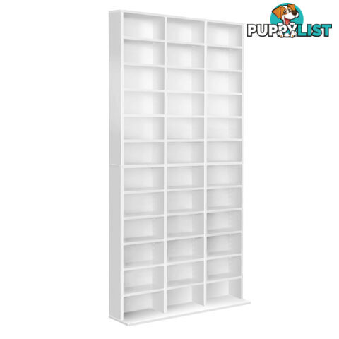 Adjustable CD DVD Book Storage Shelf White