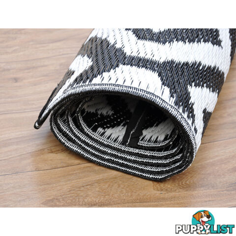 Honeycomb Reversable Rug Balck & White 120x180cm