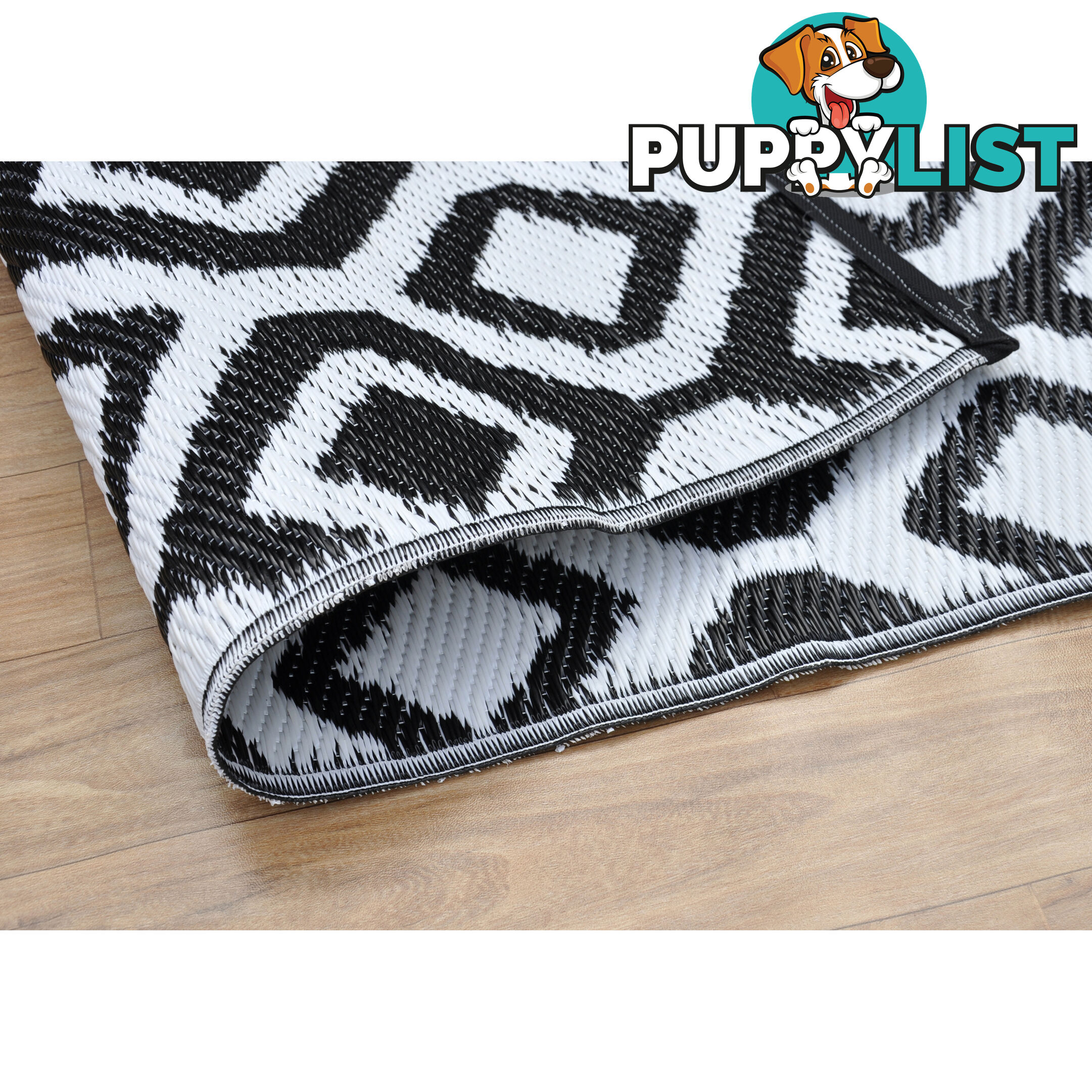 Honeycomb Reversable Rug Balck & White 120x180cm