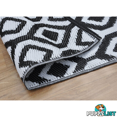 Honeycomb Reversable Rug Balck & White 120x180cm