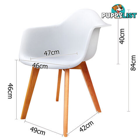 Set of 2 Replica Eames Armchairs White