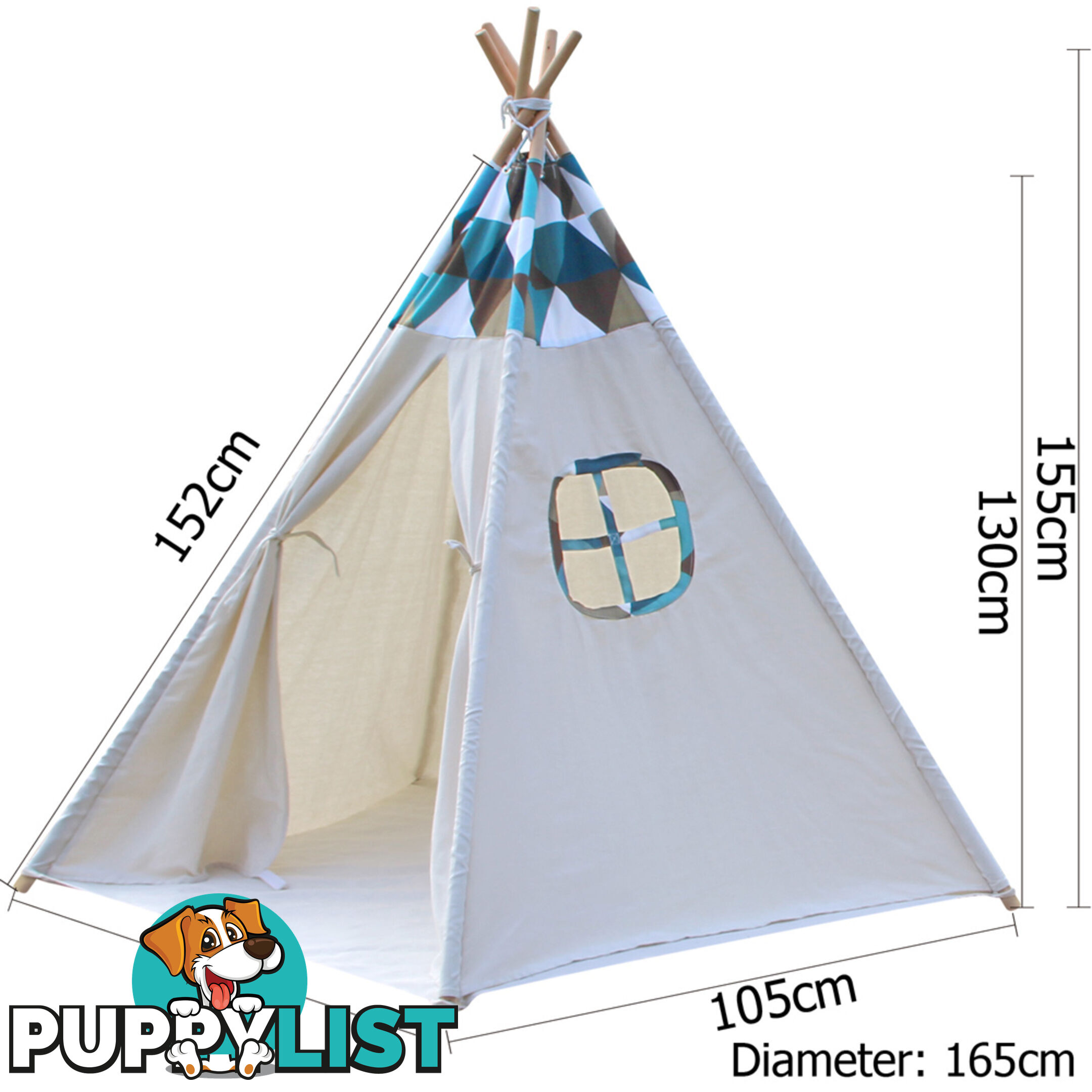 5 Poles Teepee Tent w/ Storage Bag