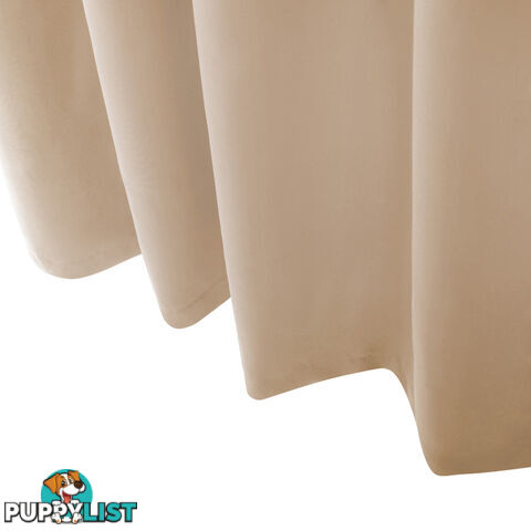 ArtQueen 3 Pass Eyelet Blockout Curtain Latte 240cm