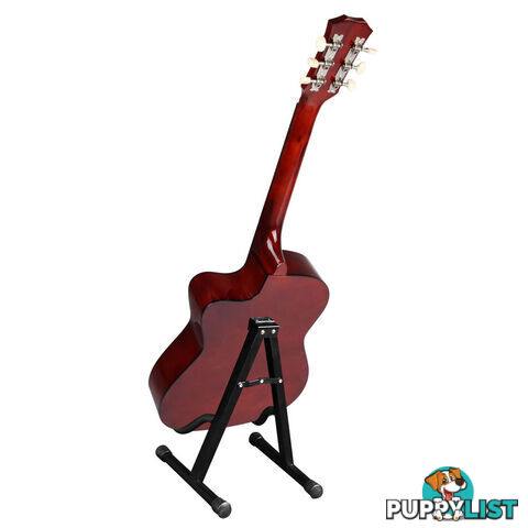 Acoustic Cutaway Guitar Natural w/ Steel String Stand Strap