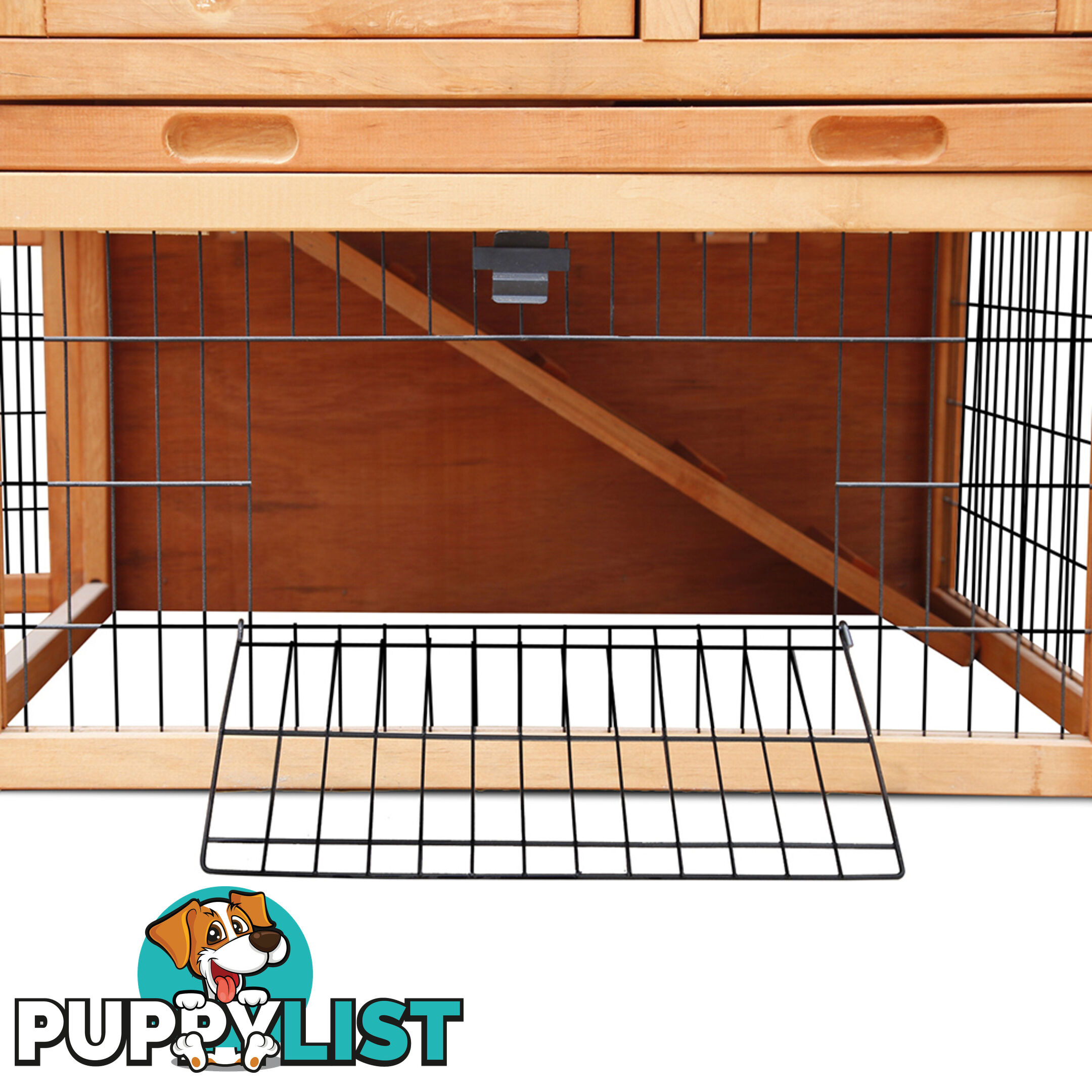 Double Storey Pet Hutch with Under Run Green