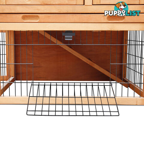 Double Storey Pet Hutch with Under Run Green