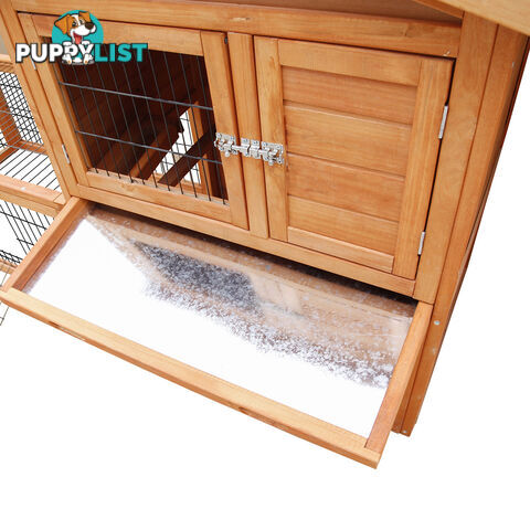 Double Storey Pet Hutch with Under Run Green