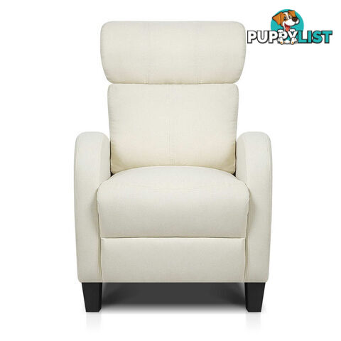 Linen Fabric Armchair Recliner - Beige