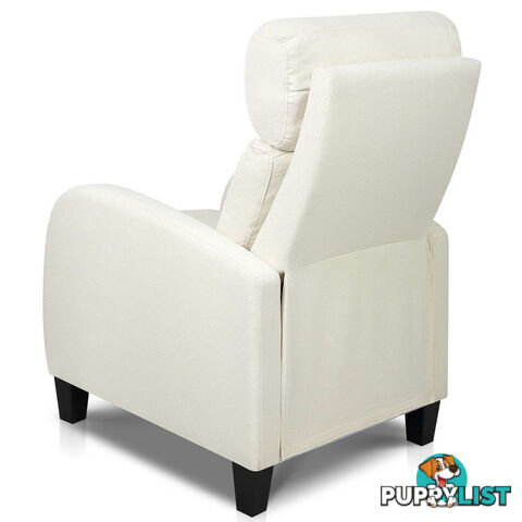 Linen Fabric Armchair Recliner - Beige