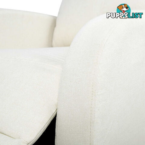 Linen Fabric Armchair Recliner - Beige